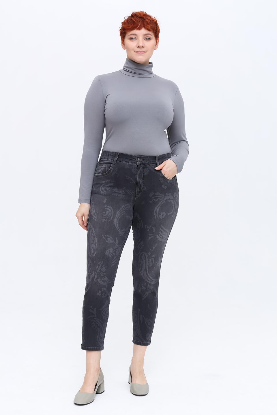 Джинсы Rabe collection с узором серые