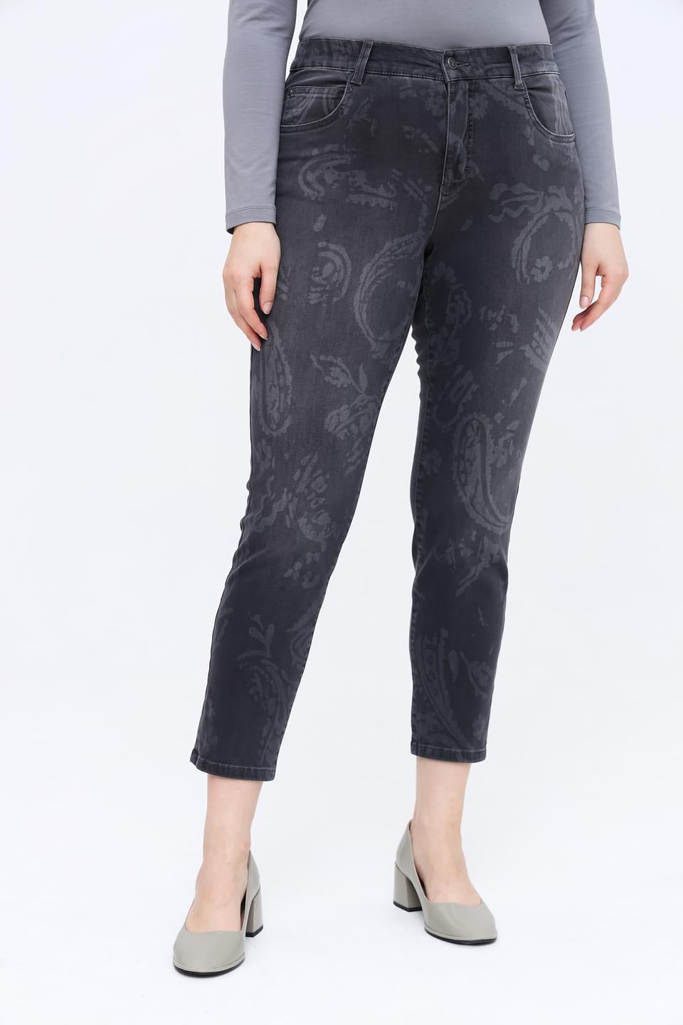 Джинсы Rabe collection с узором серые