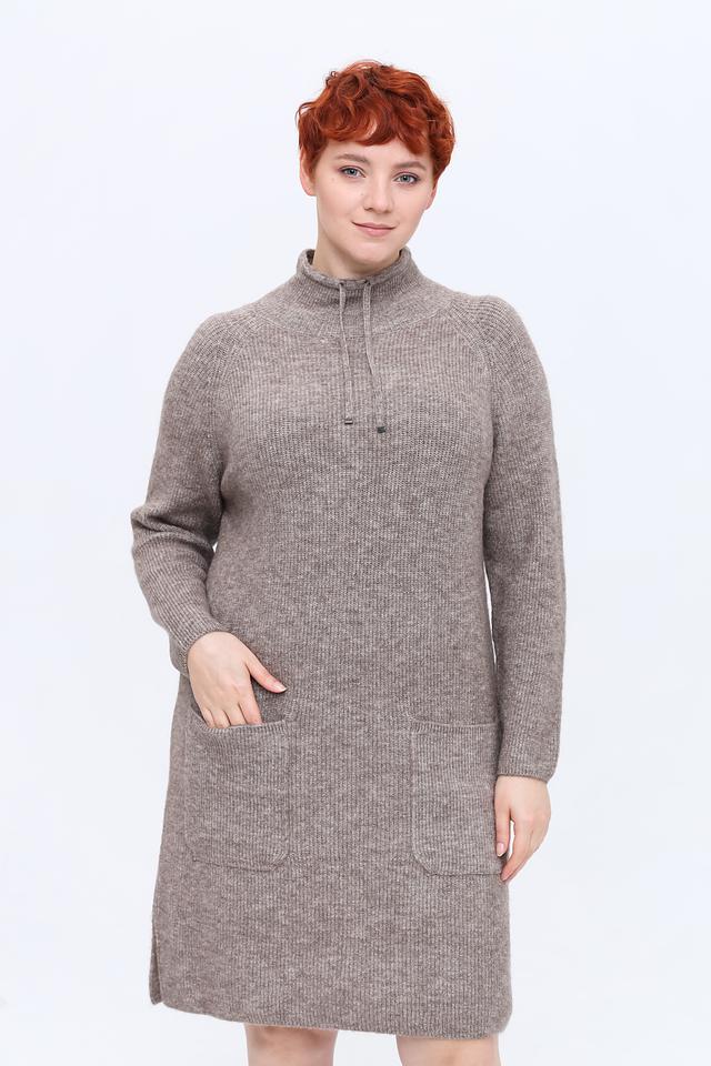 Пуловер Lecomte с карманами серо-коричневый