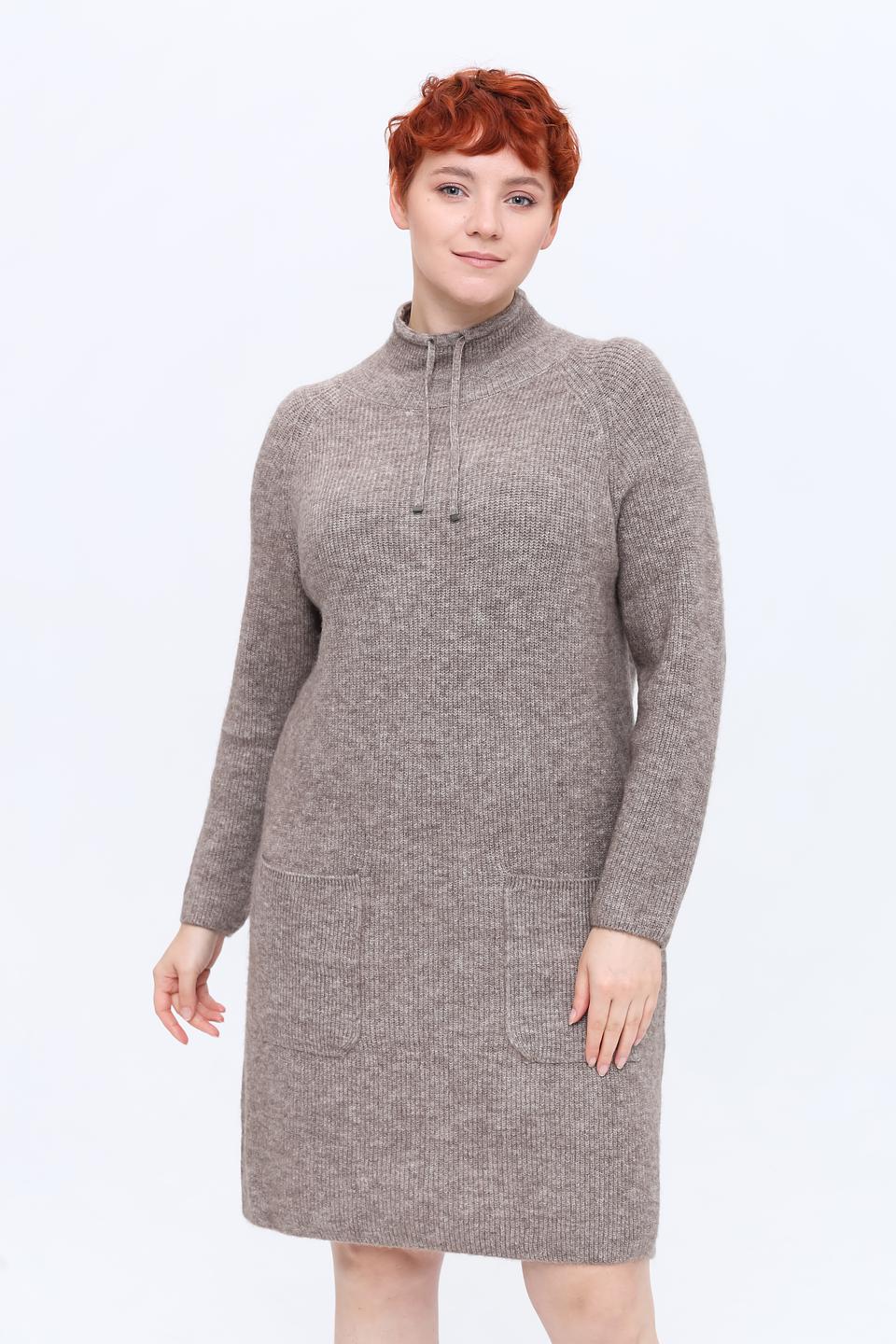 Пуловер Lecomte с карманами серо-коричневый