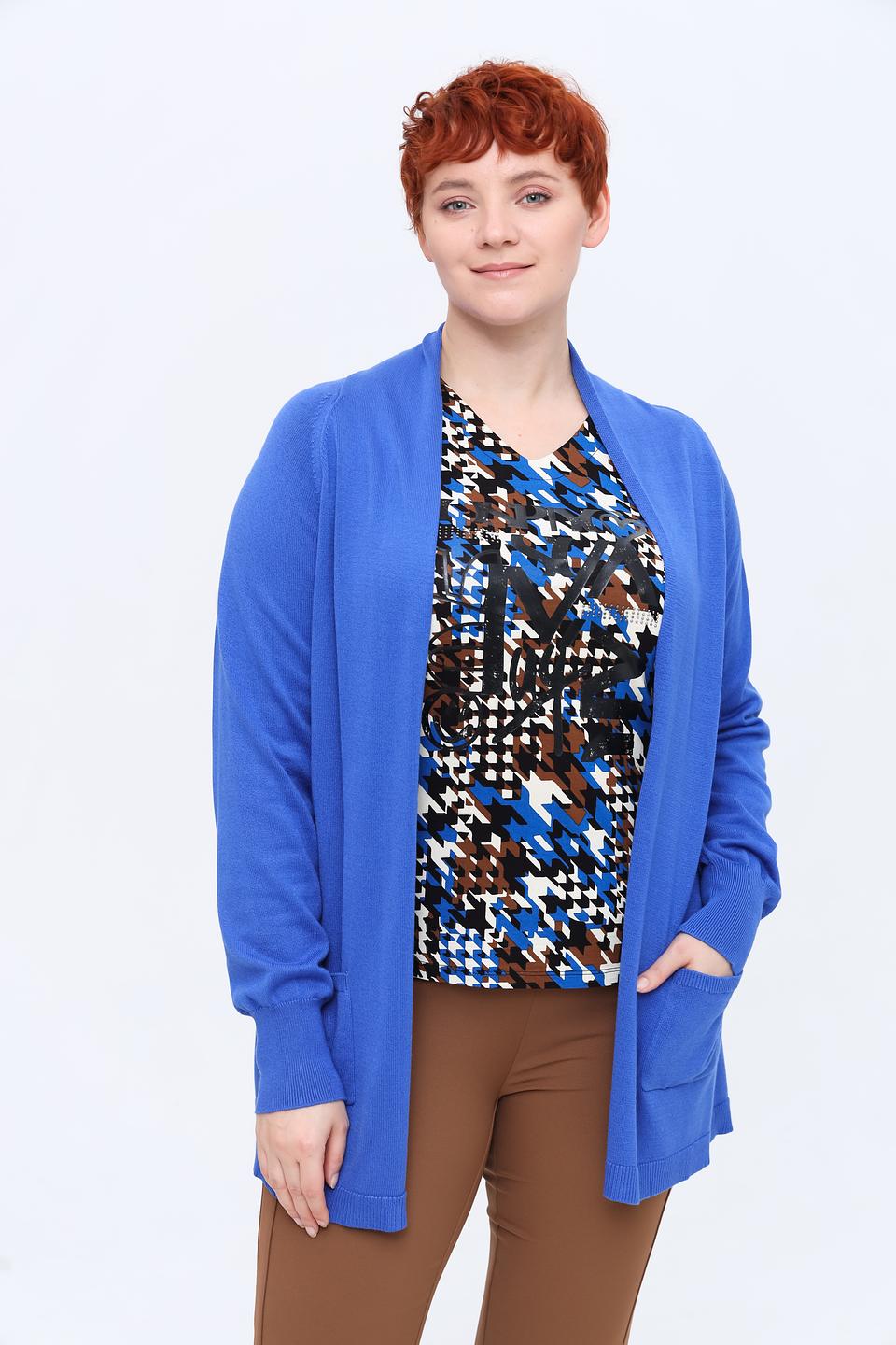 Кардиган Erfo синий вязаный