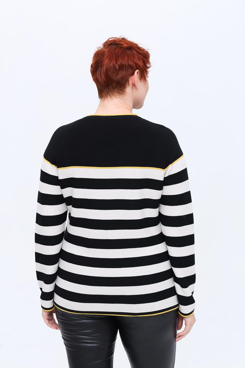 Пуловер Rabe collection в полоску чёрный