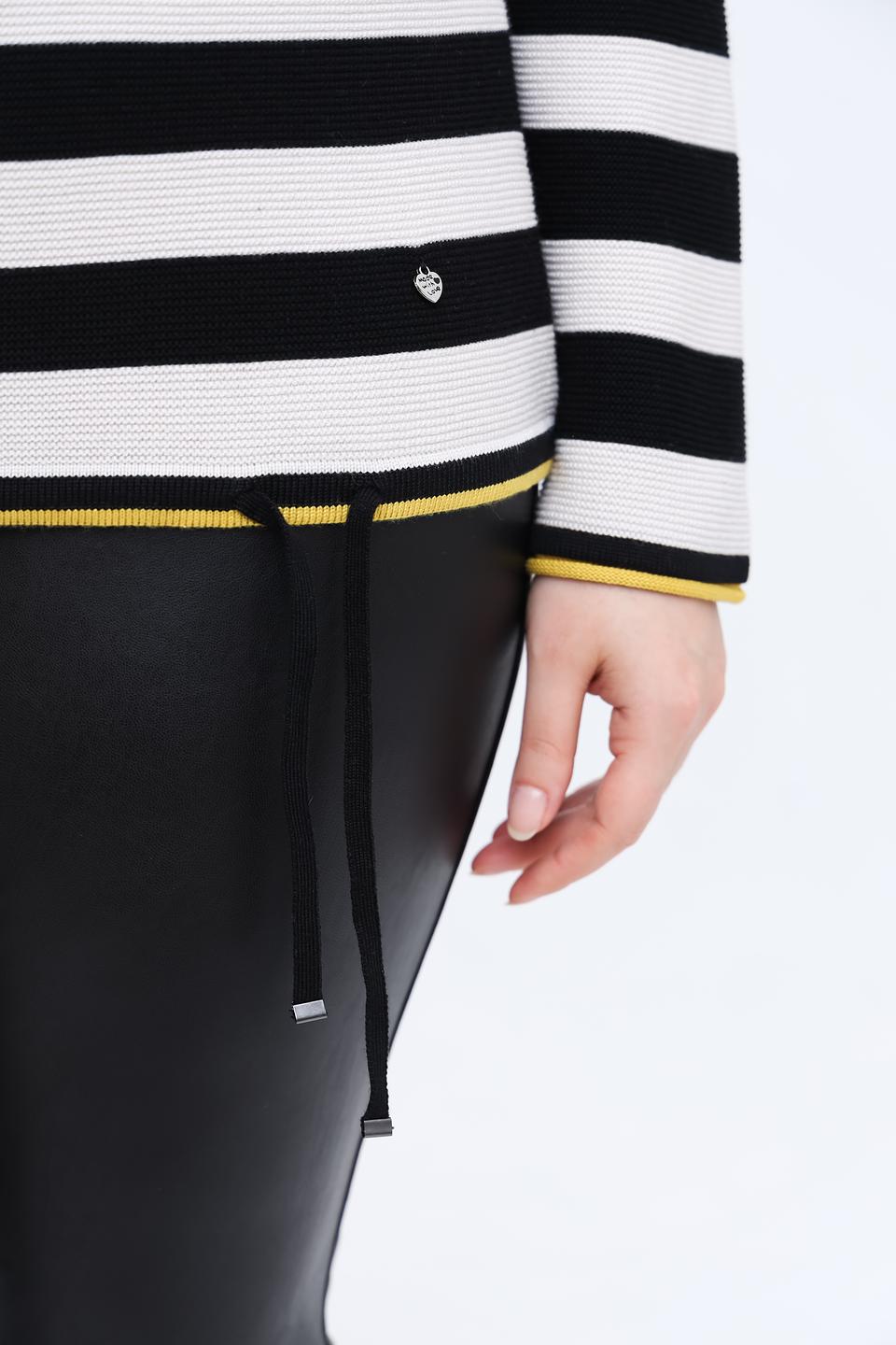 Пуловер Rabe collection в полоску чёрный