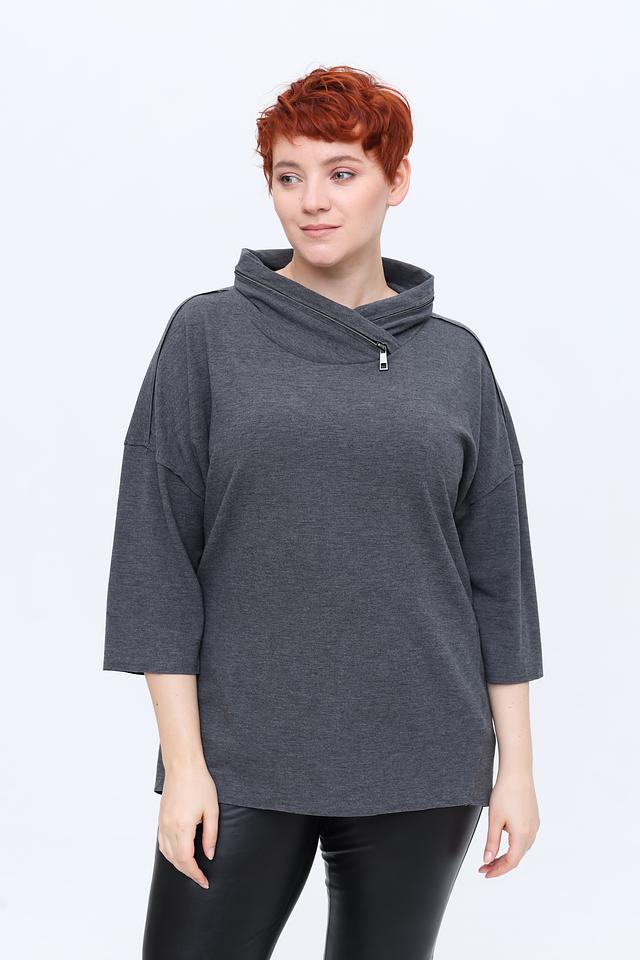 Блуза Via Appia серая с молнией