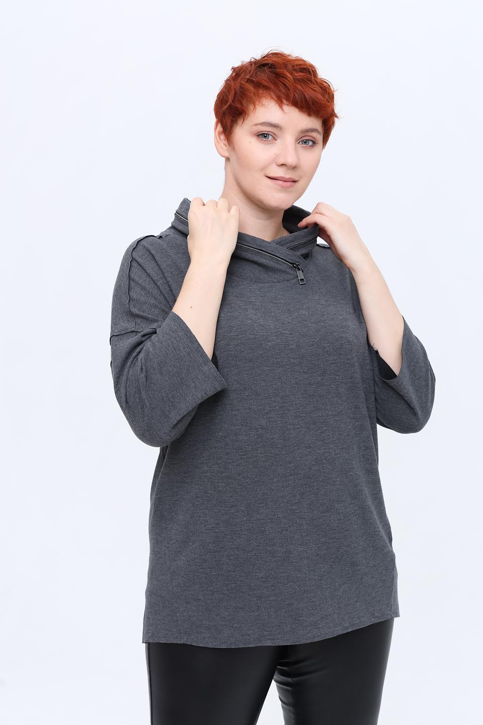 Блуза Via Appia серая с молнией