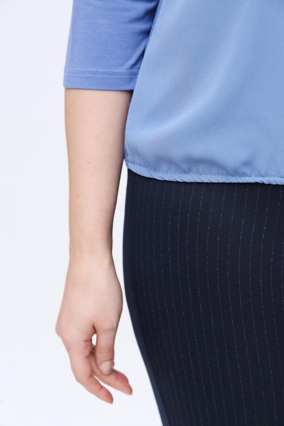 Блуза Frank Walder с воротником-стойкой голубая