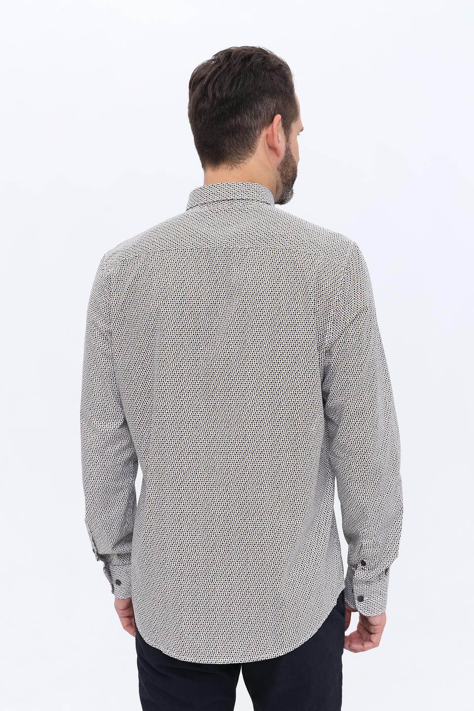 Рубашка Lerros с принтом серая