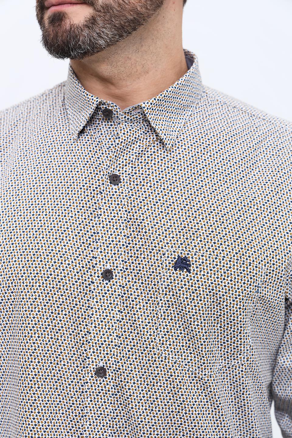 Рубашка Lerros с принтом серая