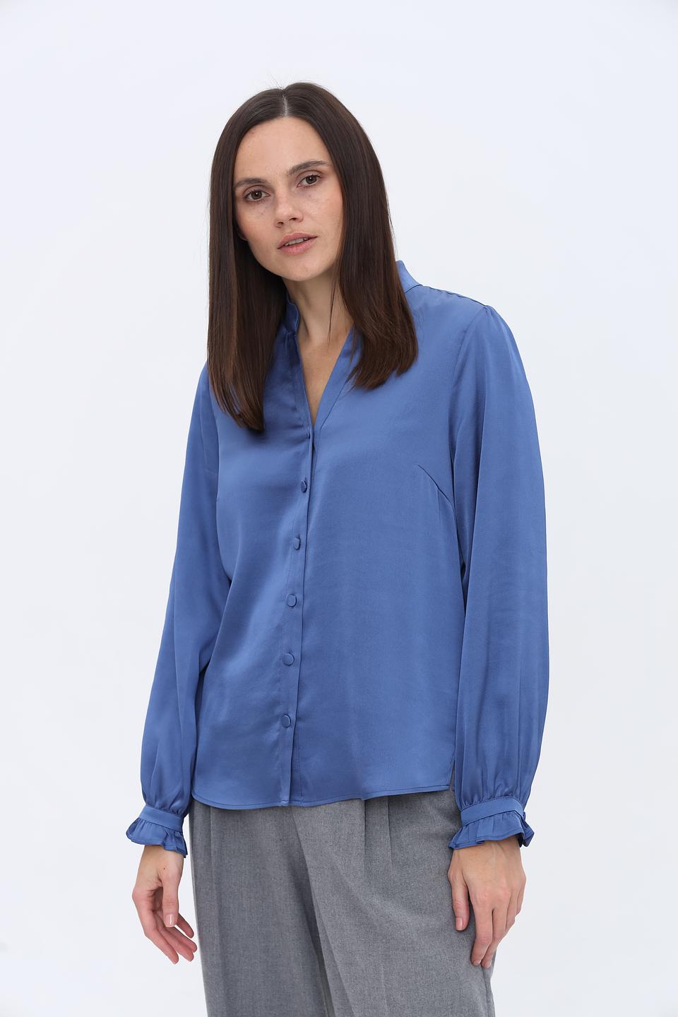 Блуза More and More голубая с рукавами-фонариками