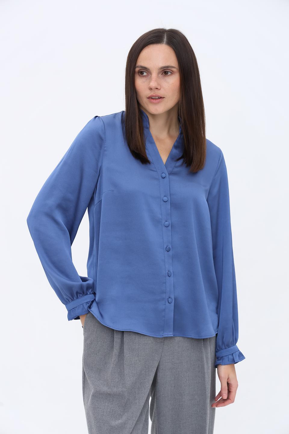 Блуза More and More голубая с рукавами-фонариками