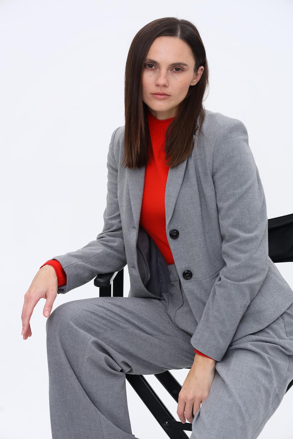 Жакет More and More серый приталенный