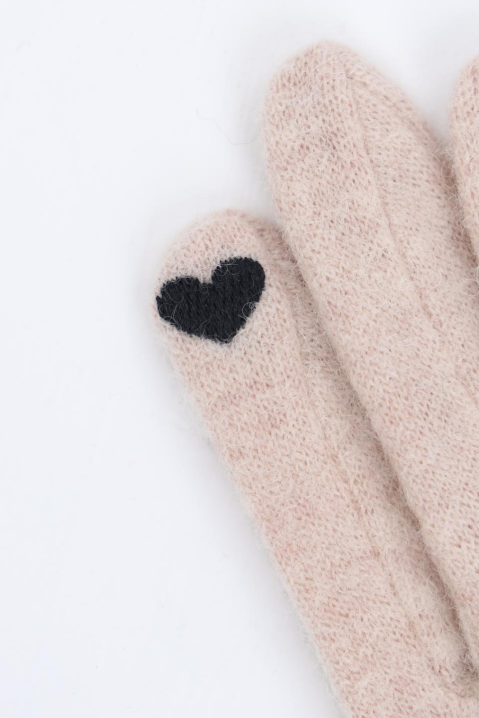 Перчатки Roeckl бежевые с сердечком