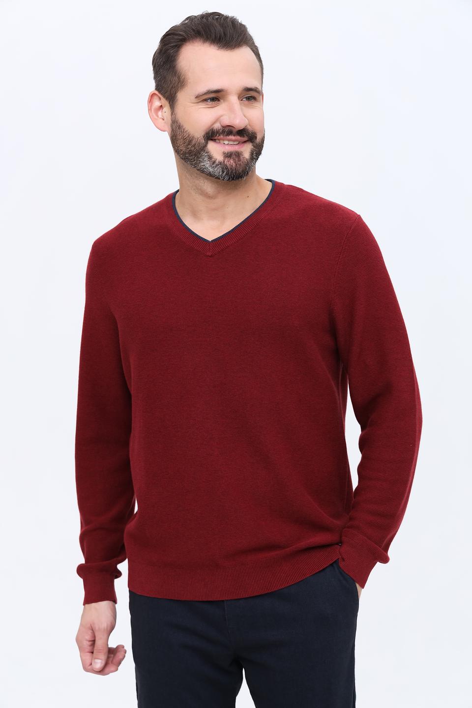 Джемпер Ragman V-образный бордовый