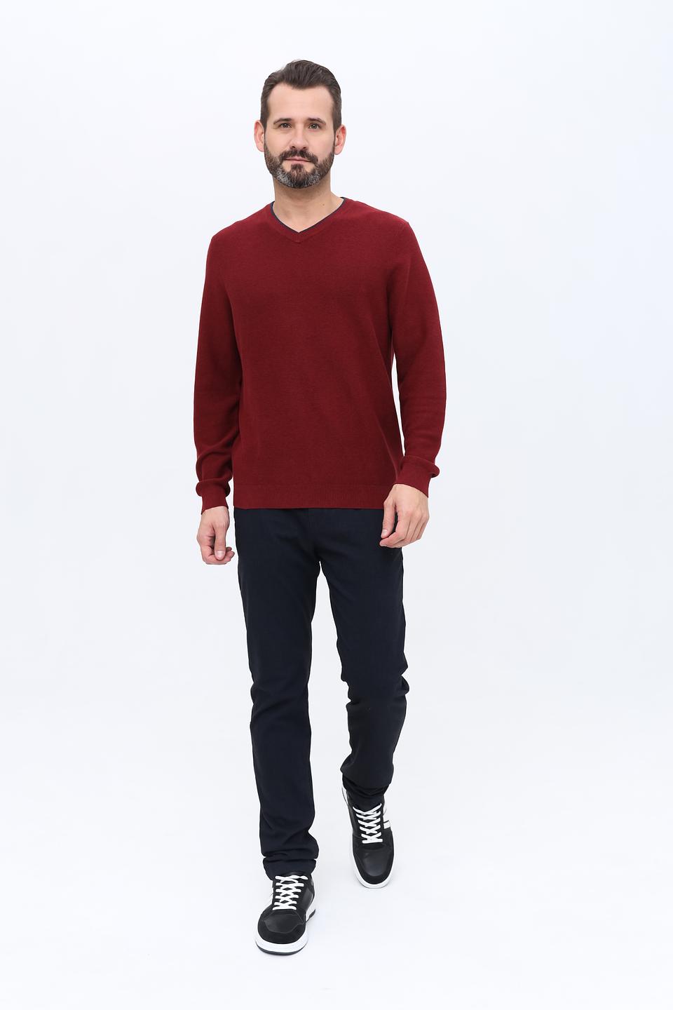 Джемпер Ragman V-образный бордовый