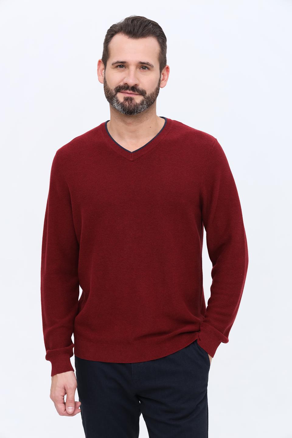 Джемпер Ragman V-образный бордовый
