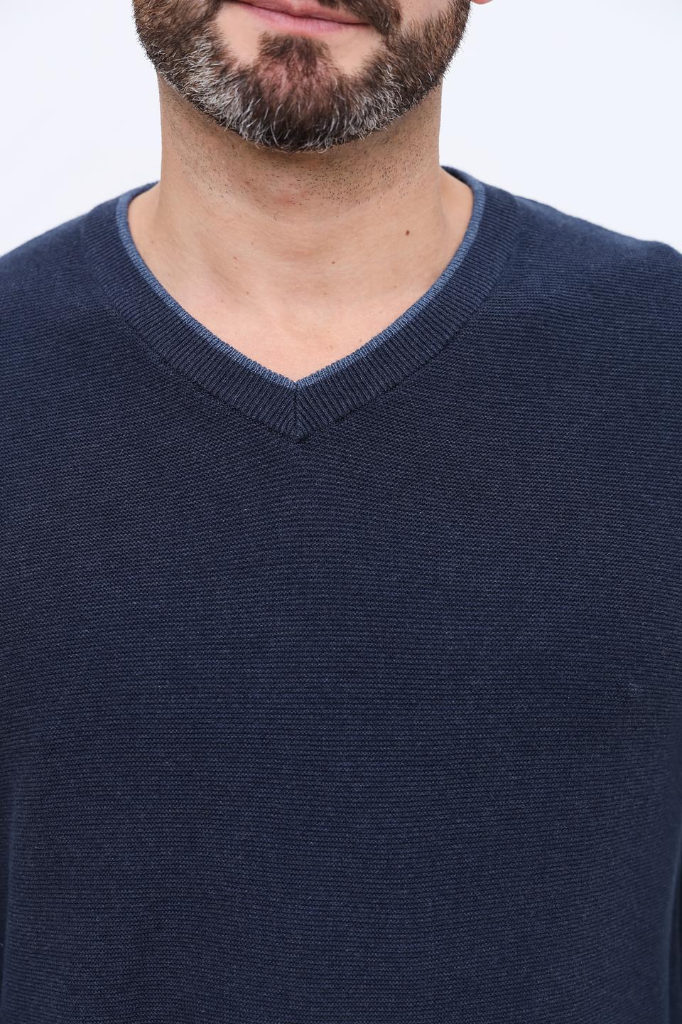 Джемпер Ragman V-образный тёмно-синий
