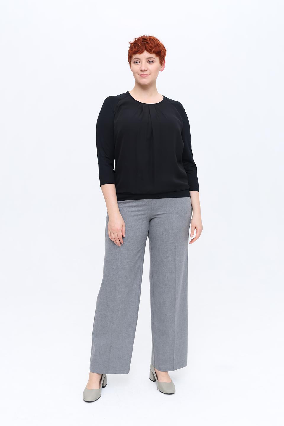 Блуза Frank Walder черная с драпировкой