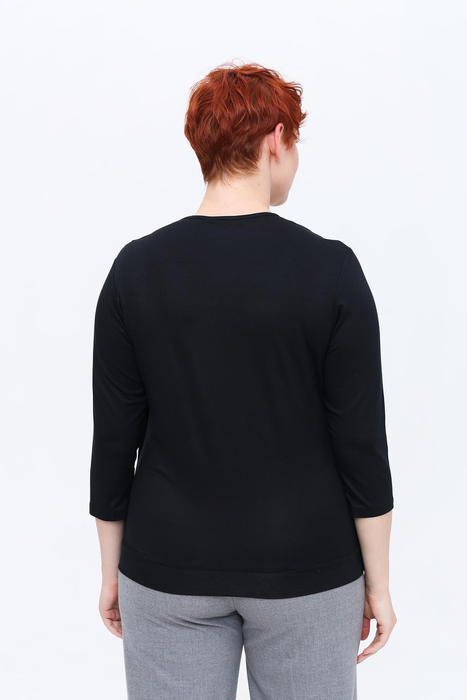 Блуза Frank Walder черная с драпировкой