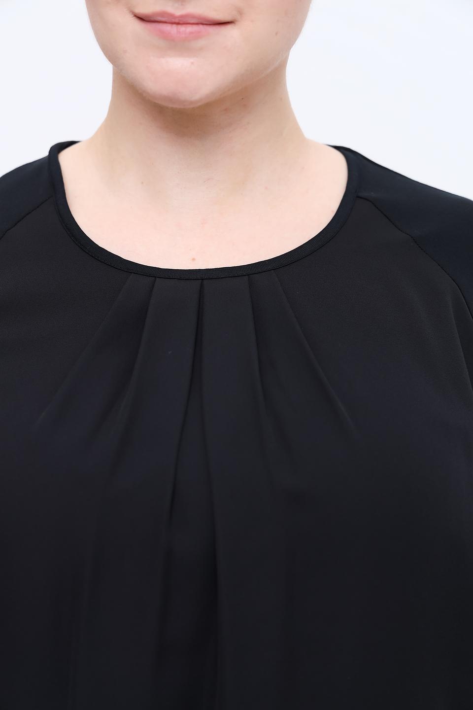 Блуза Frank Walder черная с драпировкой