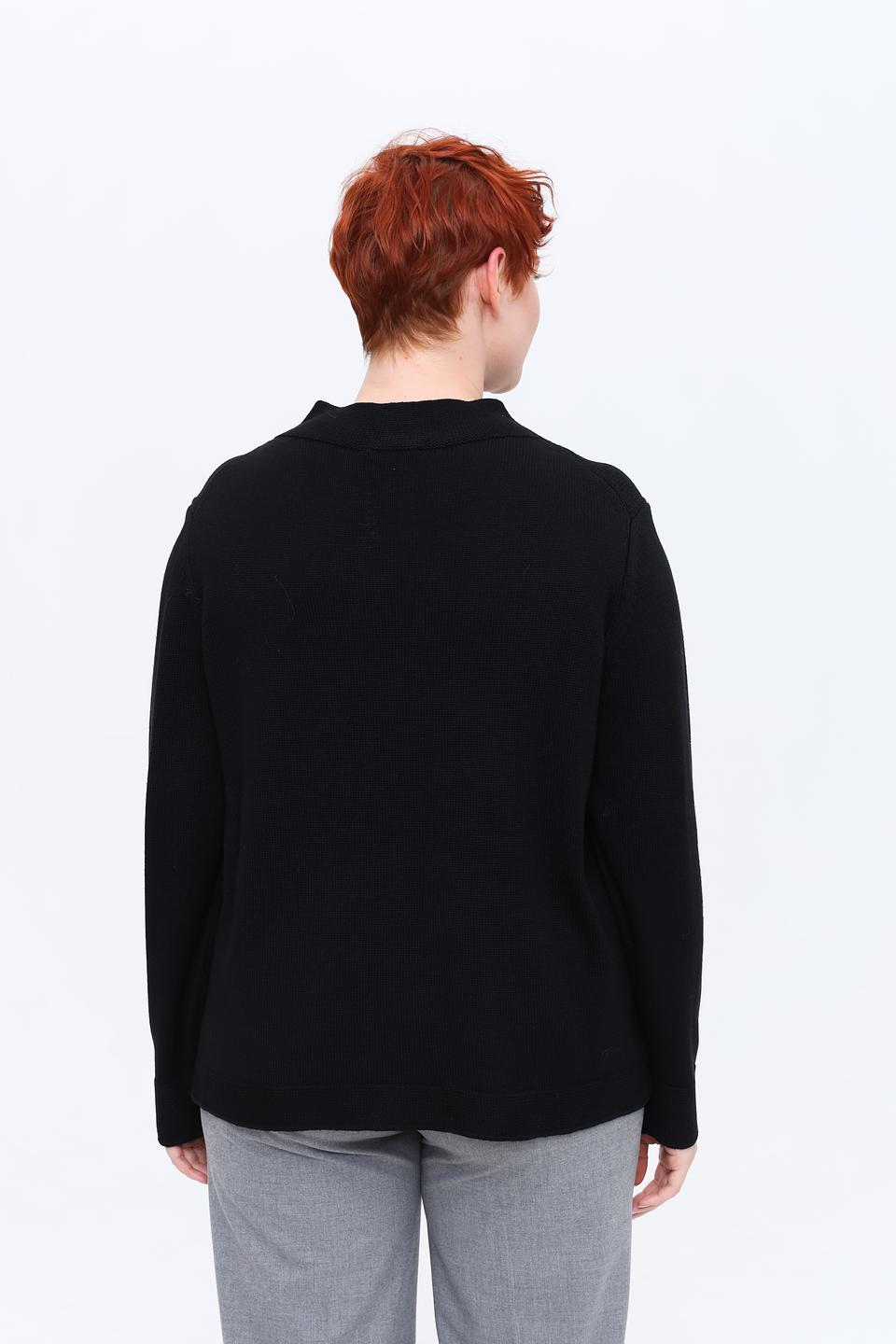 Пуловер Frapp чёрный с вырезом