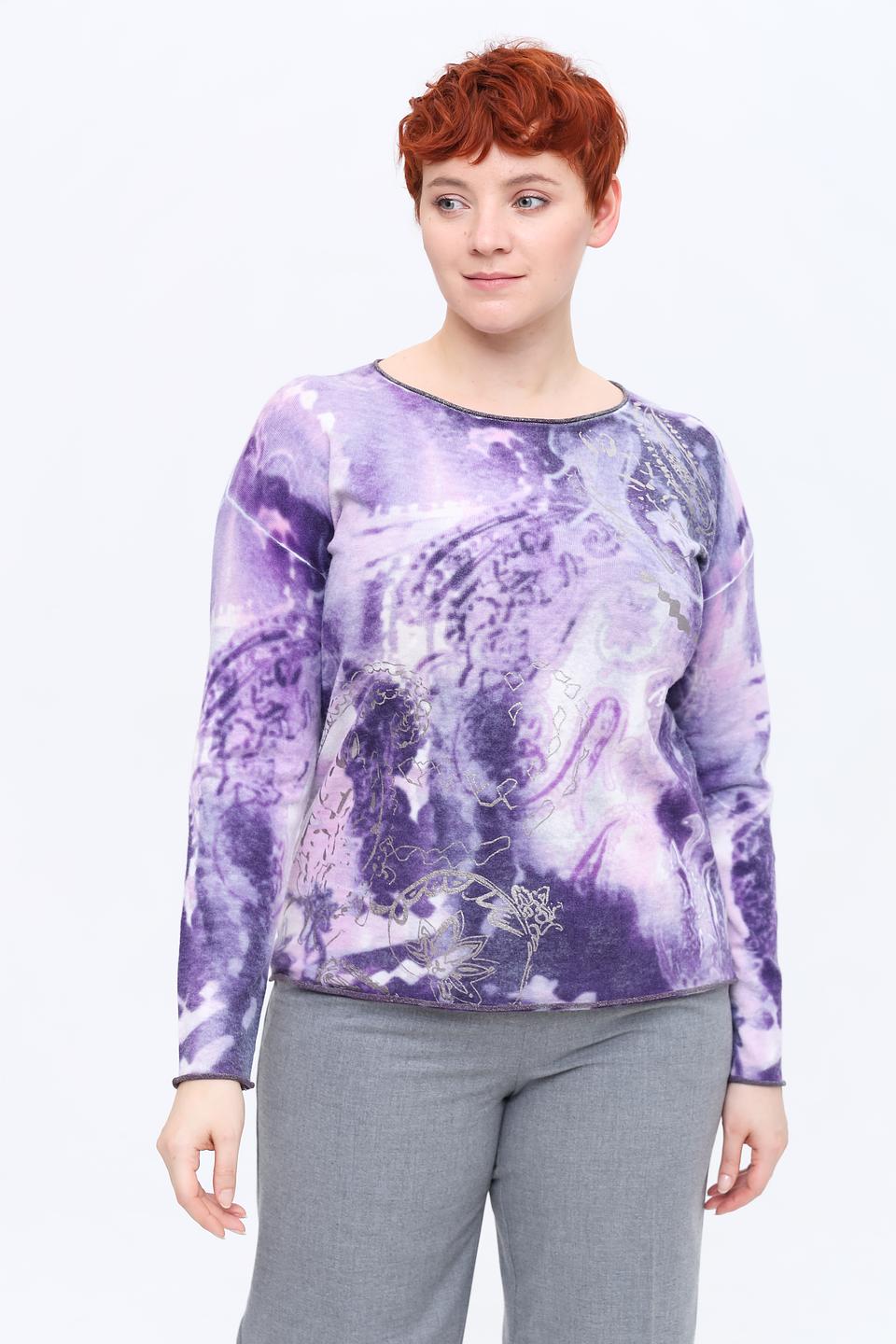 Пуловер Rabe collection с принтом лиловый