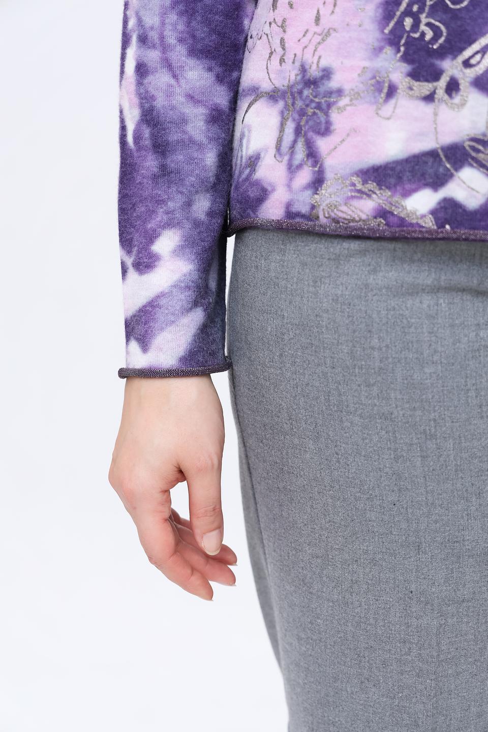 Пуловер Rabe collection с принтом лиловый