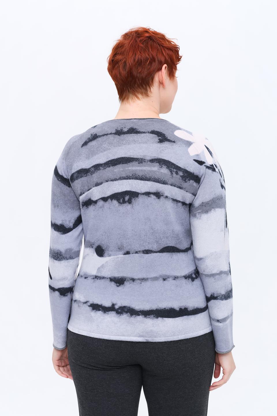 Пуловер Rabe collection с принтом серый