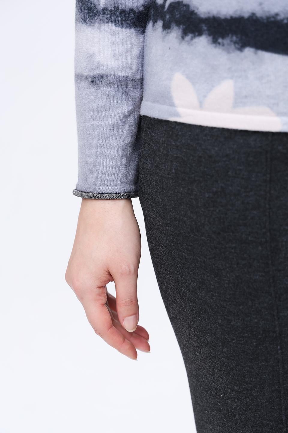 Пуловер Rabe collection с принтом серый