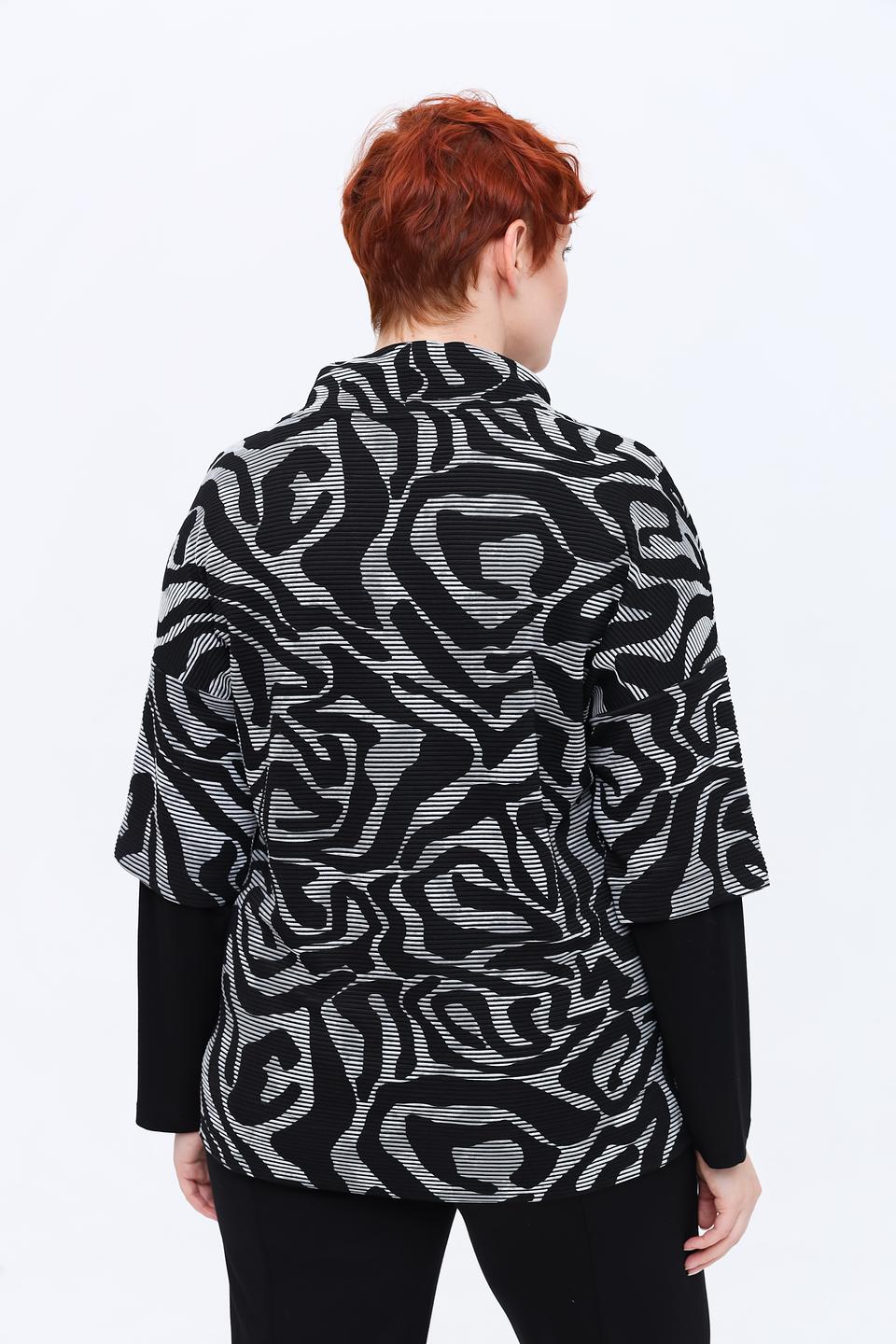 Блуза Via Appia DUE с принтом чёрно-белая