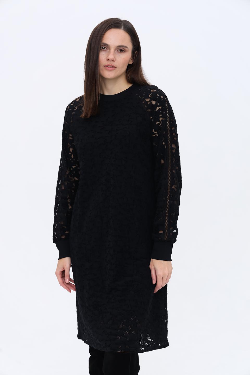 Платье Marc Cain чёрное с ажуром