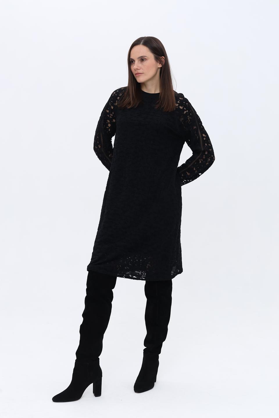 Платье Marc Cain чёрное с ажуром