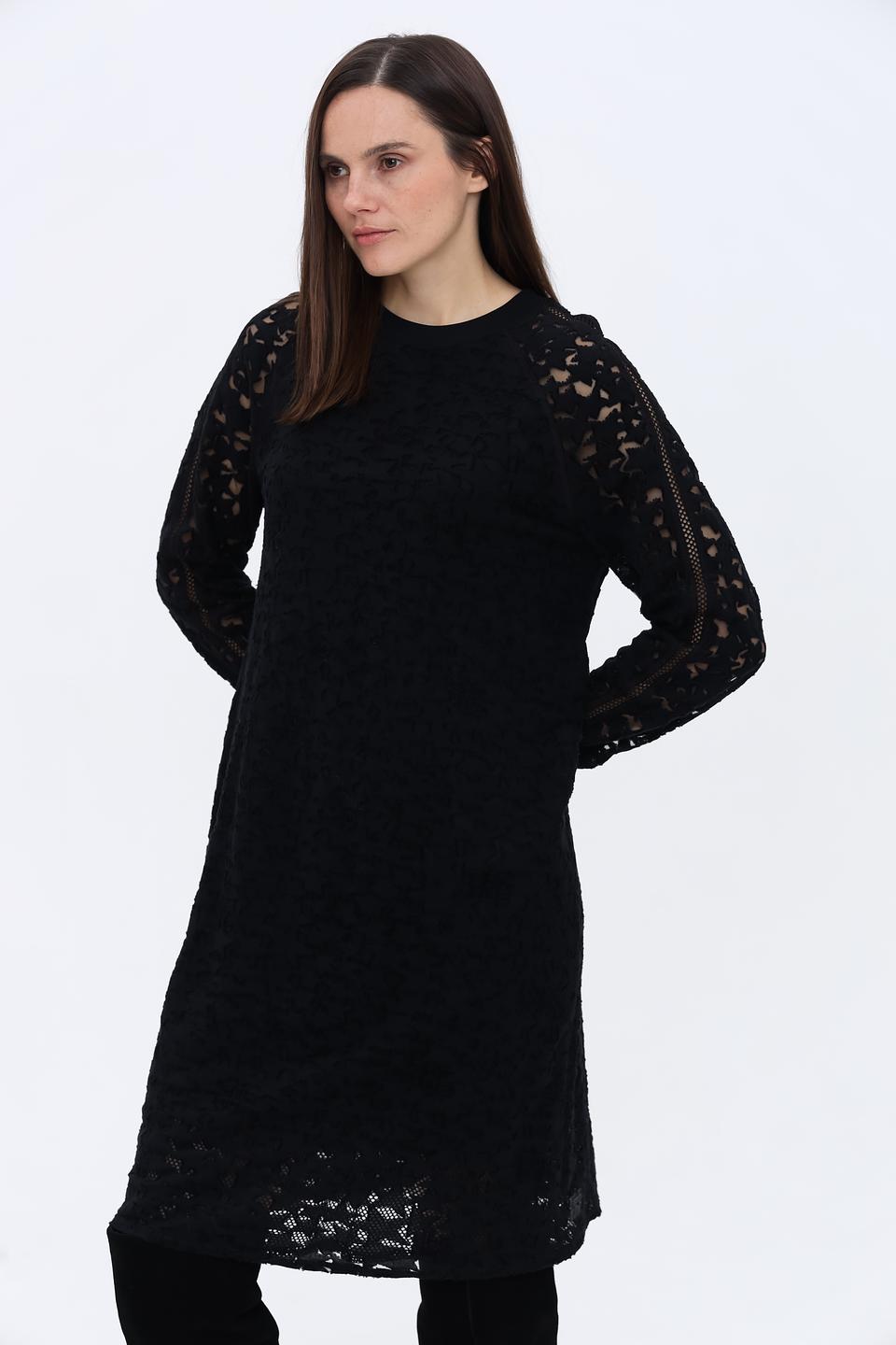 Платье Marc Cain чёрное с ажуром