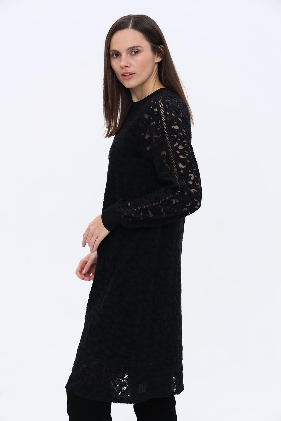 Платье Marc Cain чёрное с ажуром