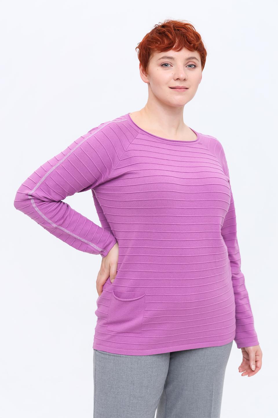Пуловер Lebek с полосками лавандовый