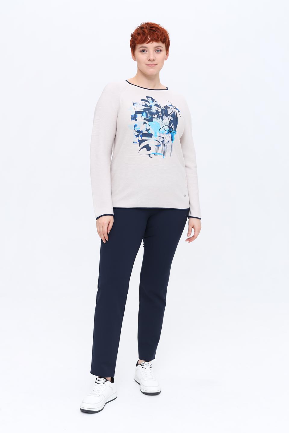 Пуловер Rabe collection с принтом бежевый