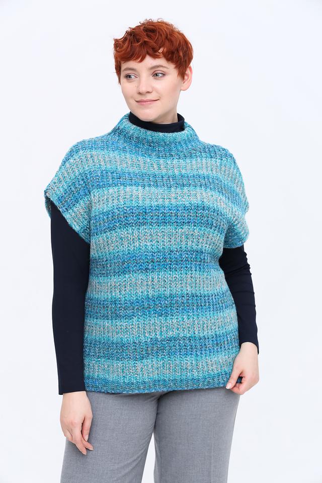 Жилет Lecomte полосатый бирюзовый