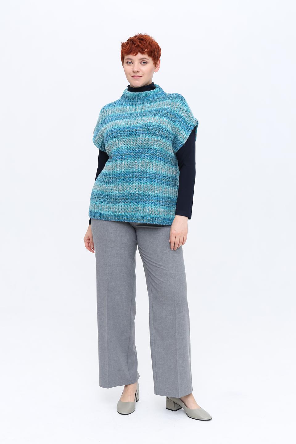 Жилет Lecomte полосатый бирюзовый