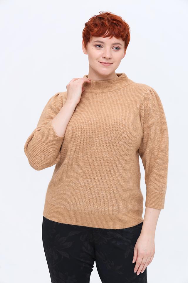 Пуловер Lecomte бежевый с рукавами-фонариками