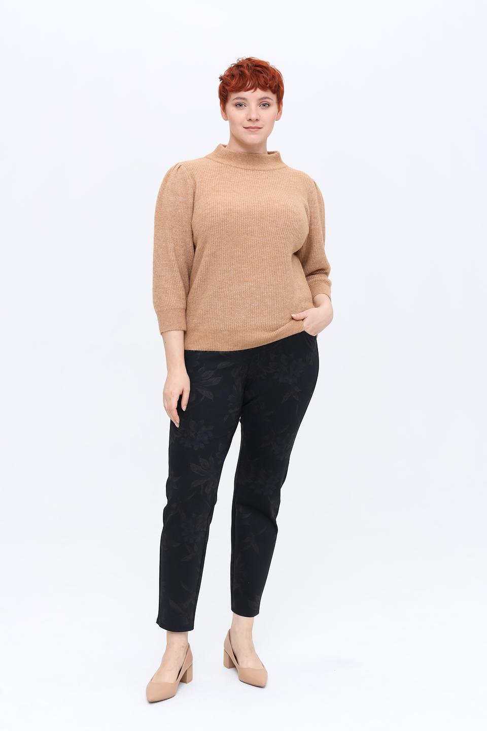 Пуловер Lecomte бежевый с рукавами-фонариками