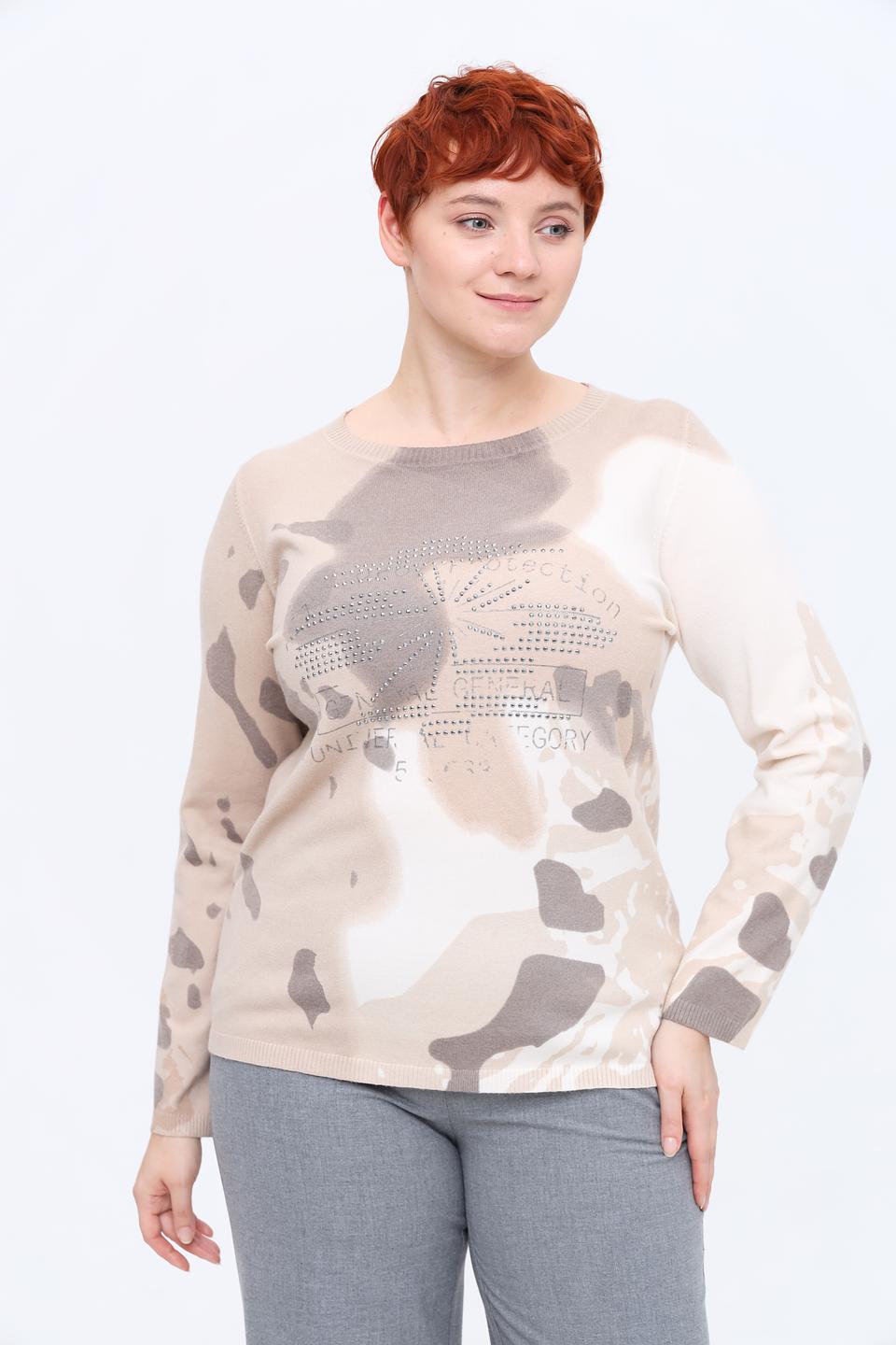 Пуловер Lecomte с принтом и стразами