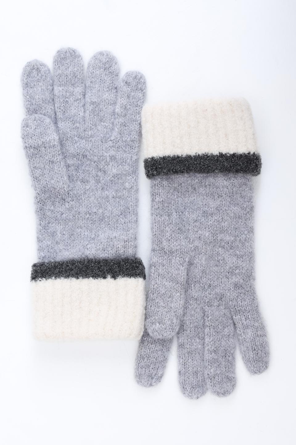 Перчатки Roeckl серые с белым