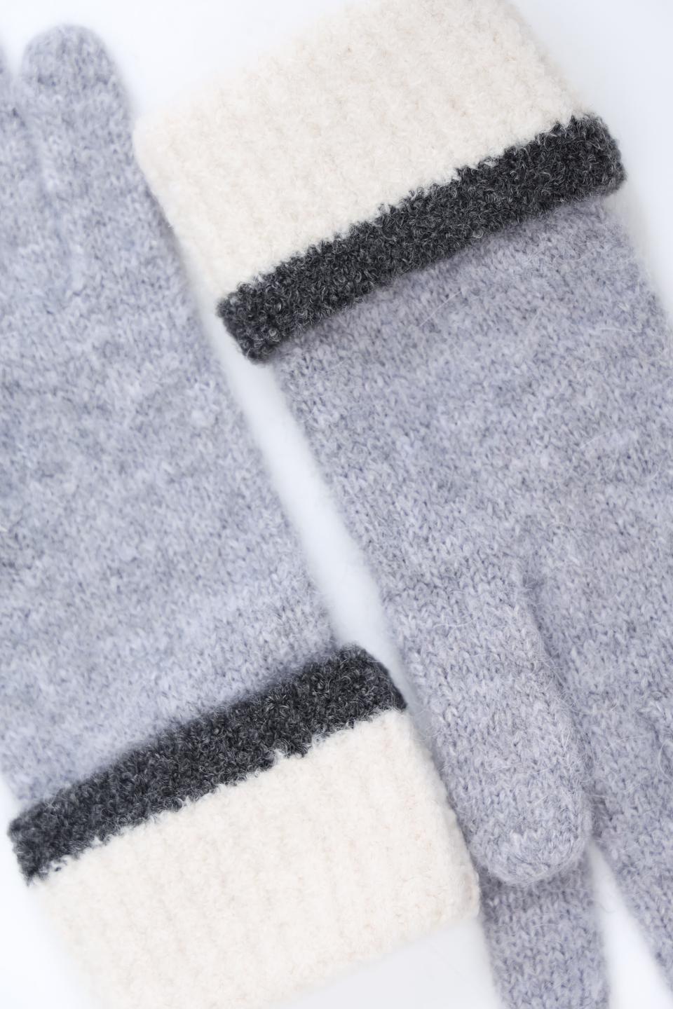 Перчатки Roeckl серые с белым