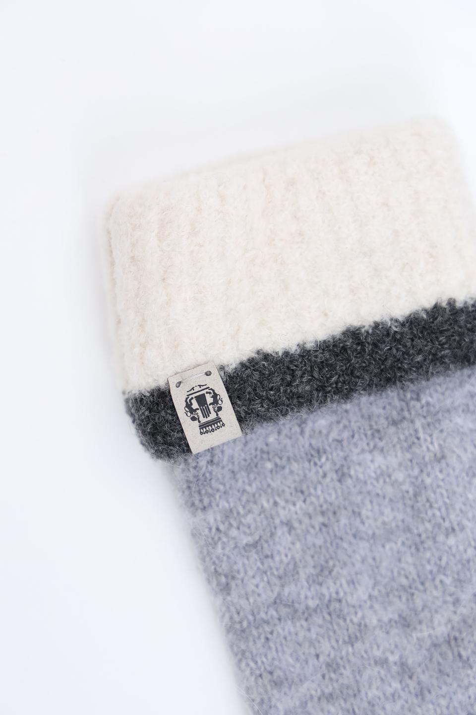 Перчатки Roeckl серые с белым