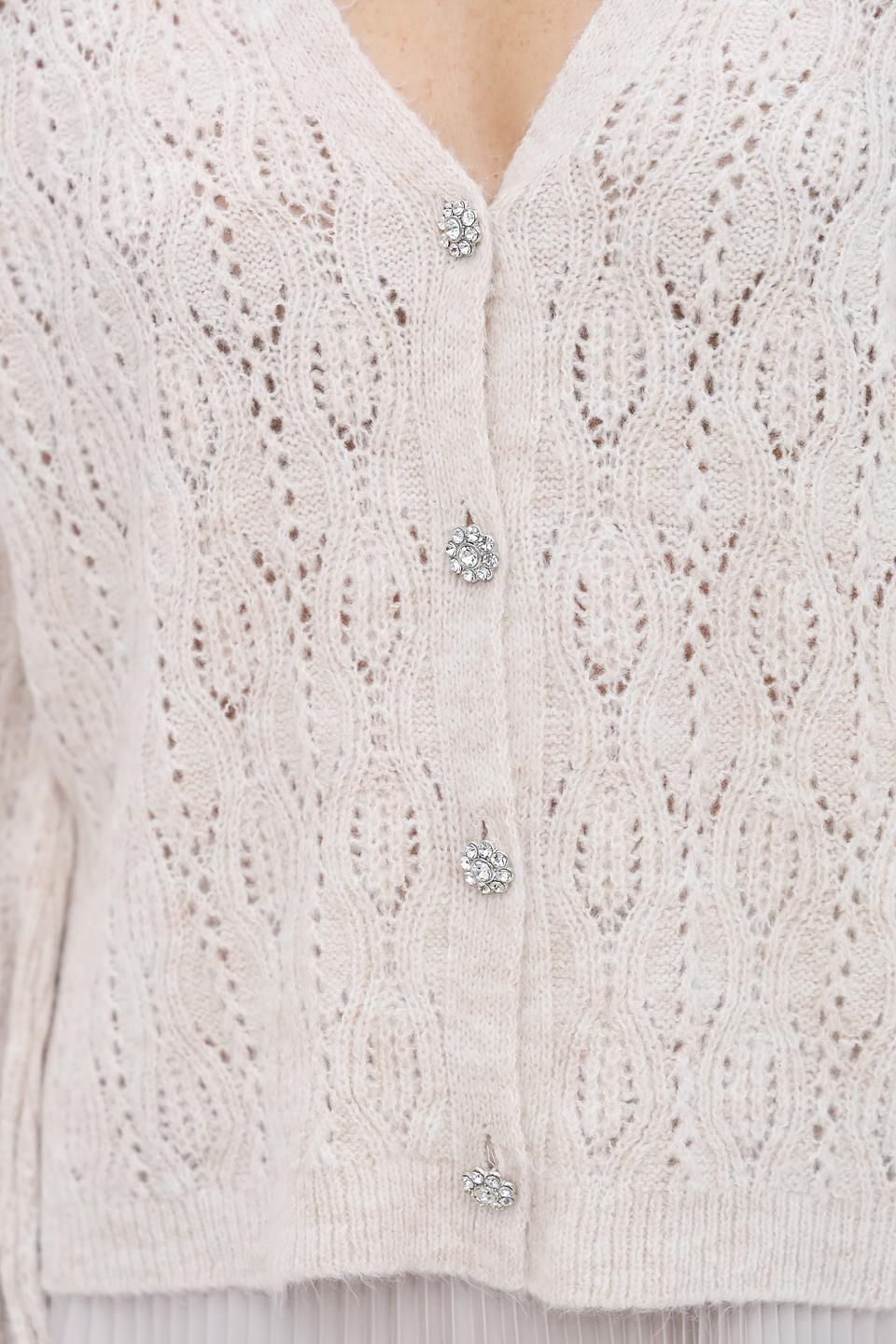 Кардиган MORE and MORE ажурный бежевый