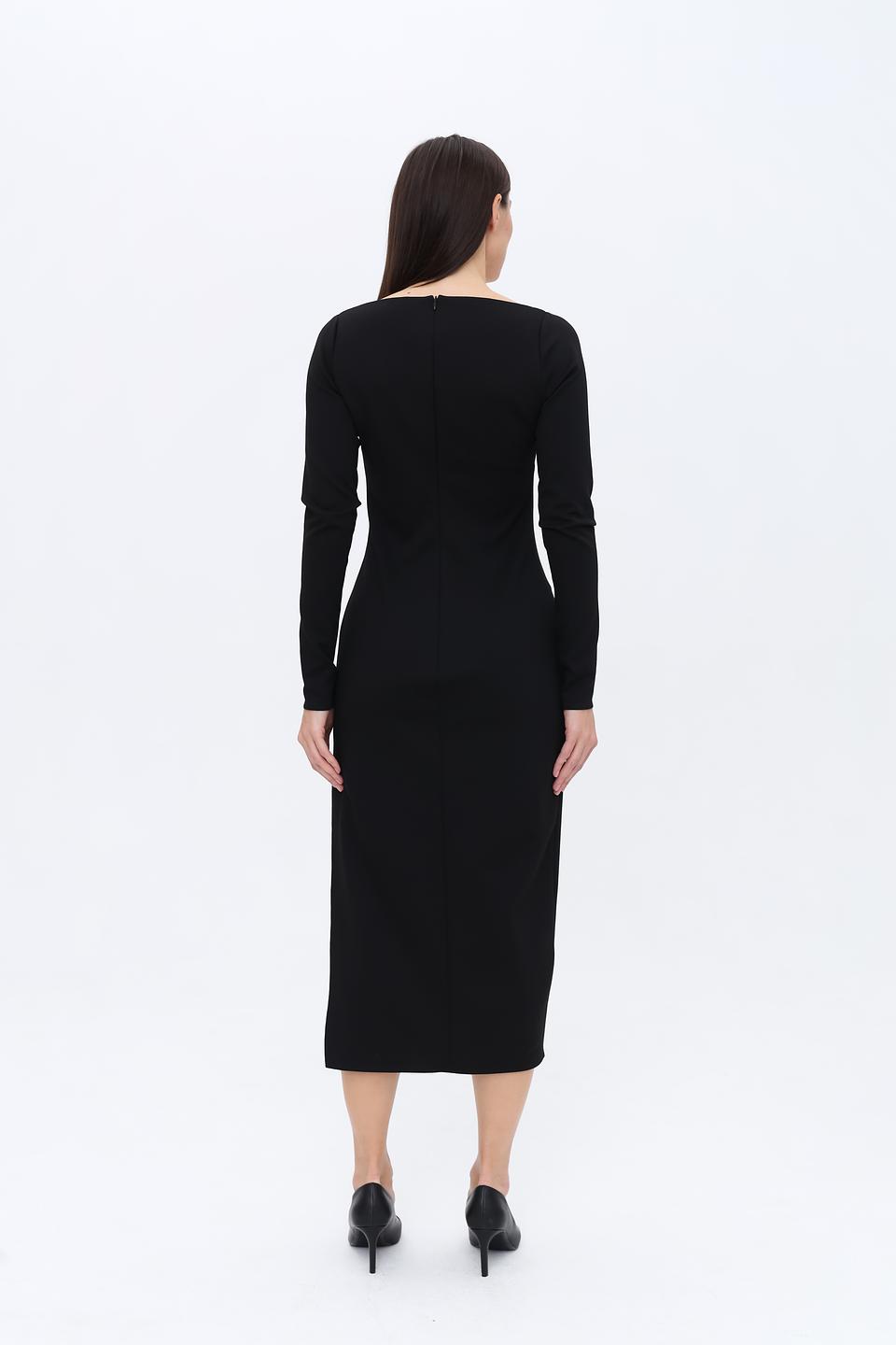 Платье Hugo черное с вырезом