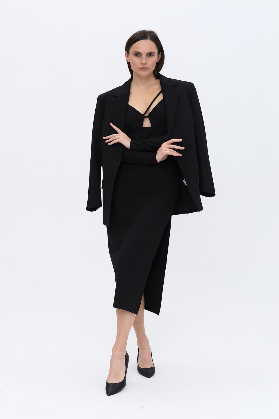 Жакет Hugo женский черный оверсайз