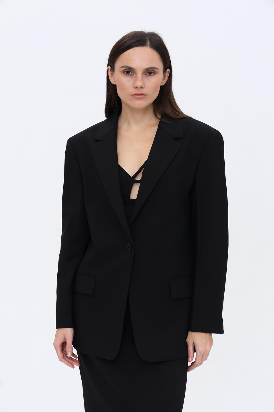 Жакет Hugo женский черный оверсайз