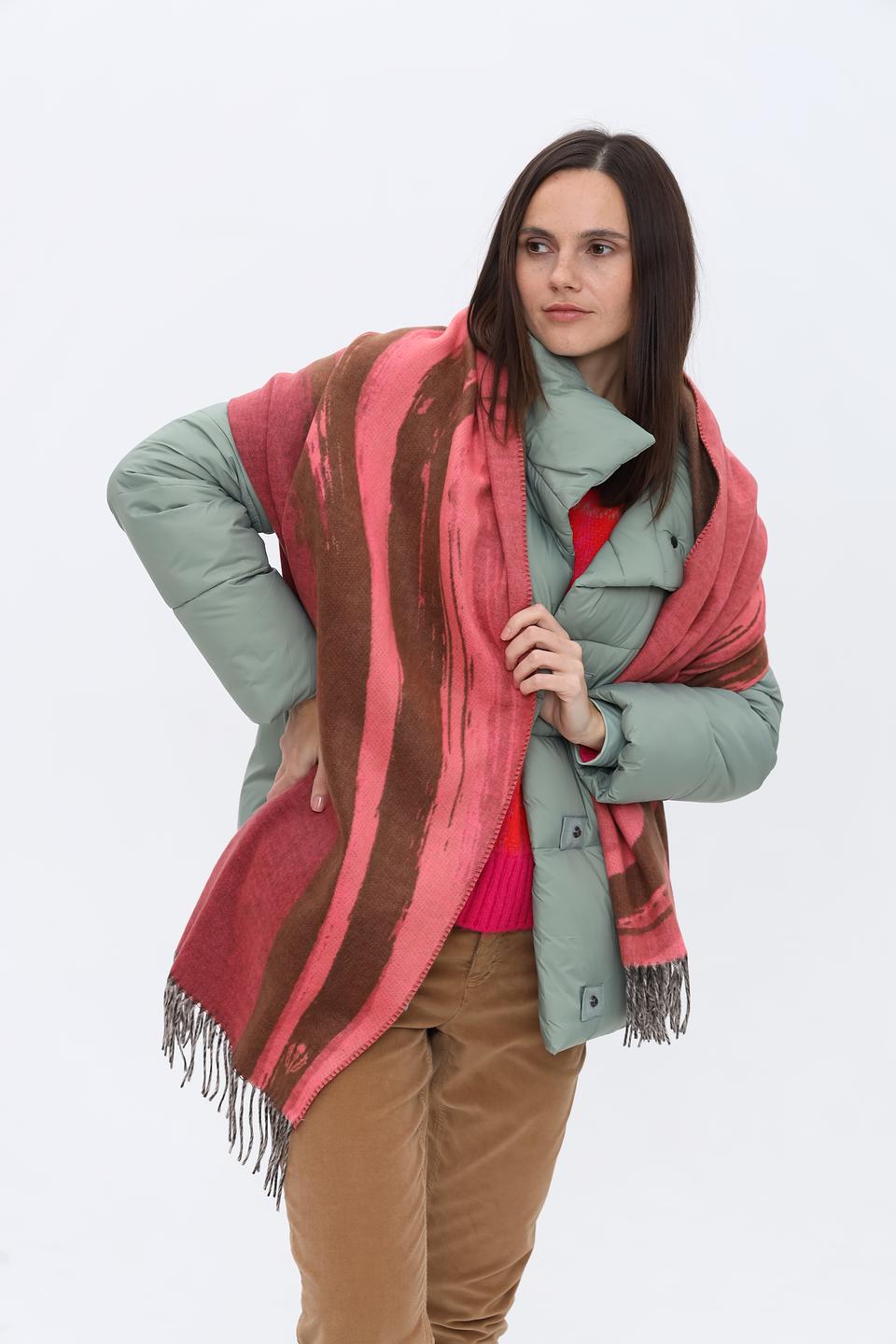 Шарф Fraas в полоску розовый