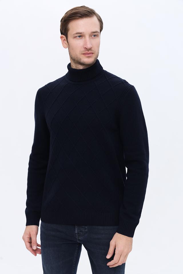 Водолазка Bugatti темно-синяя с узором