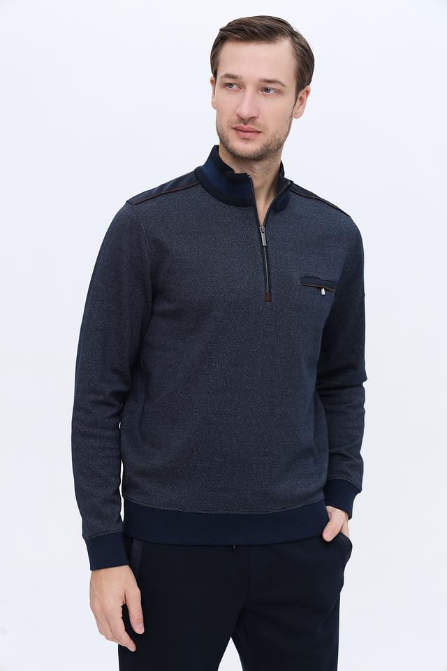 Джемпер Bugatti с молнией синий